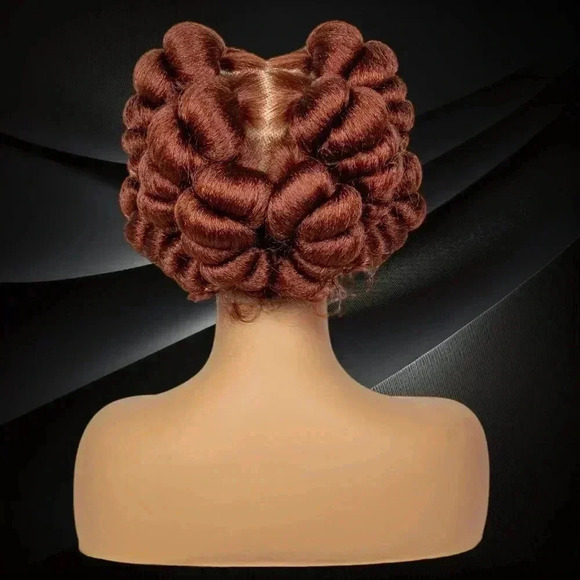 Luxurious 6-Inch Full Lace Braided Wig with Baby Hair -color #350 - Picture 4 of 7